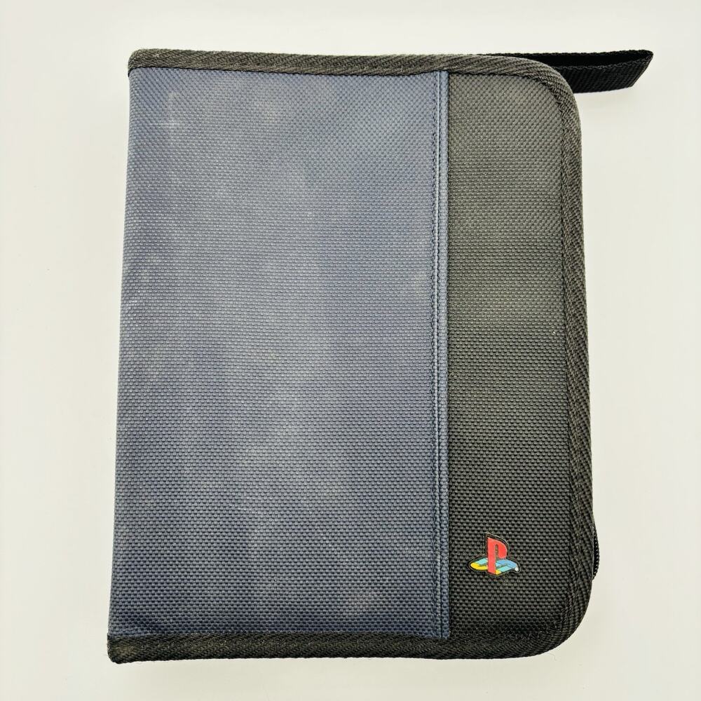 PlayStation Game Carrying Case Binder Holds Discs Cards & Manuals w/Strap